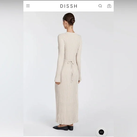DISSH Cream Long Sleeve Ribbed Dress - Picture 3 of 5
